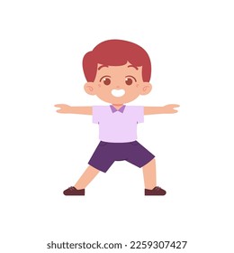 Little Boy character. Elementary School Kids Wearing Uniform Illustration