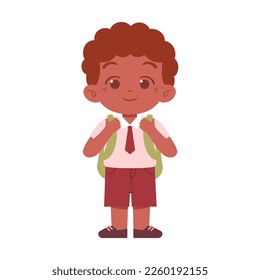 Little Boy character. Elementary School Kids Wearing Uniform Illustration