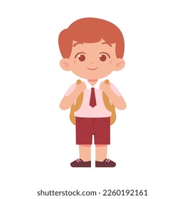 Little Boy character. Elementary School Kids Wearing Uniform Illustration
