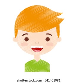 little boy character icon vector illustration design