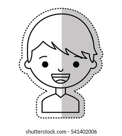 little boy character icon vector illustration design
