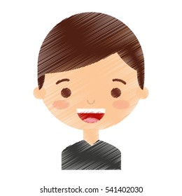 little boy character icon vector illustration design
