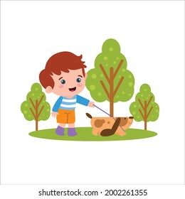 Ilustración de diseño del vector de actividad de reproducción de caracteres de pequeño niño