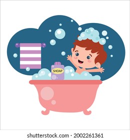 Little boy character playing activity vector template design illustration