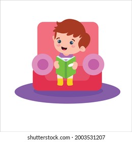 Little boy character playing activity vector template design illustration