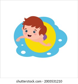 Ilustración de diseño del vector de actividad de reproducción de caracteres de pequeño niño