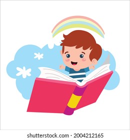 Little boy character playing activity vector template design illustration
