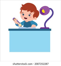 Little boy character playing activity vector template design illustration