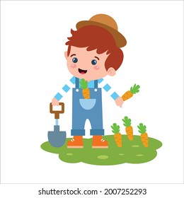 Little boy character playing activity vector template design illustration