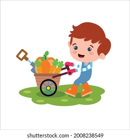 Little boy character playing activity vector template design illustration