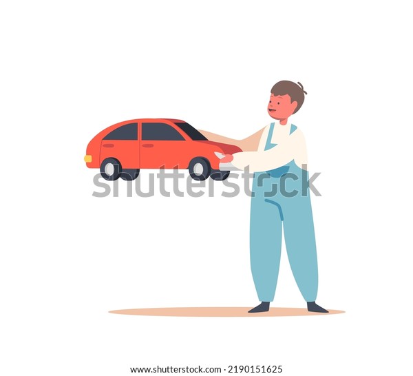 Little Boy Character Playing with Car. Child\
Fun with Toy, Kid Recreation at Home or Kindergarten, Kids\
Activity, Donation to Orphans Isolated on White Background. Cartoon\
People Vector\
Illustration