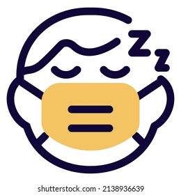Little Boy Child sleeping while wearing the mask