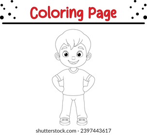 little boy coloring page for children