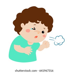 Little Boy Coughing Vector Cartoon Illustration Stock Vector (Royalty ...