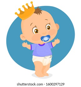 Little boy with a crown on his head