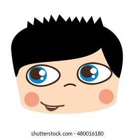 little boy cute character vector illustration design