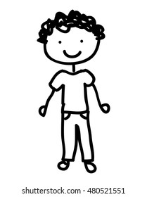 little boy cute character vector illustration design