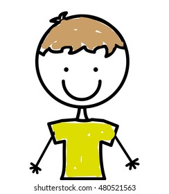 little boy cute character vector illustration design