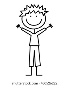 little boy cute character vector illustration design