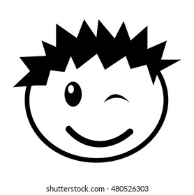 little boy cute character vector illustration design