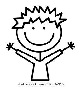 little boy cute character vector illustration design