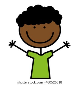 little boy cute character vector illustration design