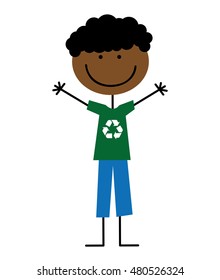 little boy cute character vector illustration design