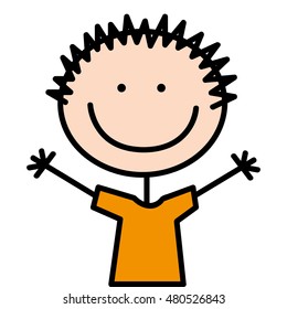 little boy cute character vector illustration design
