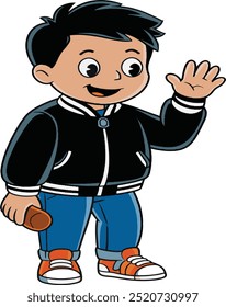Little boy cute face vector