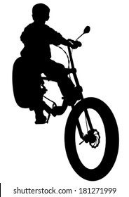 Little boy of cyclists at competitive