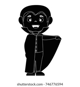 little boy disguised as a dracula