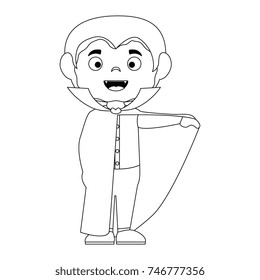 little boy disguised as a dracula