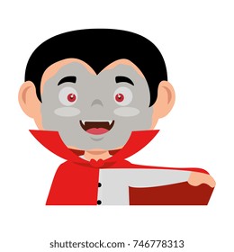 little boy disguised as a dracula