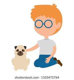little boy with dog character