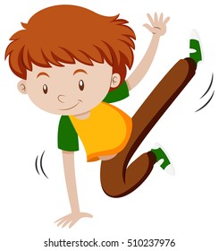 Niñito haciendo ilustraciones de breakdance