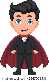 Little boy in a Dracula costume