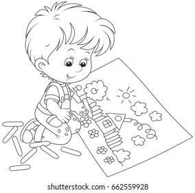 Little boy drawing 