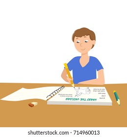 little boy drawing unicorn