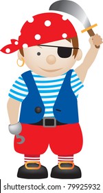 little boy dressed up as a pirate cartoon