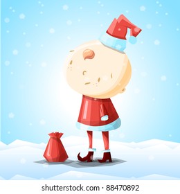 little boy dressed in santa