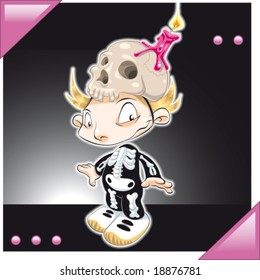 Little Boy gekleidete Skelette