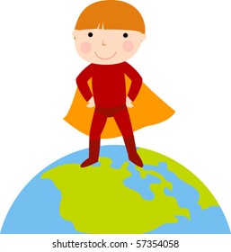 Little boy dressed as a super hero