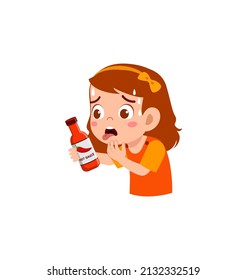 little boy eat hot sauce and not feeling well