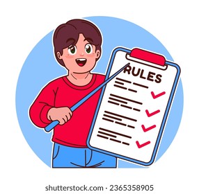 Un niño pequeño explica las reglas