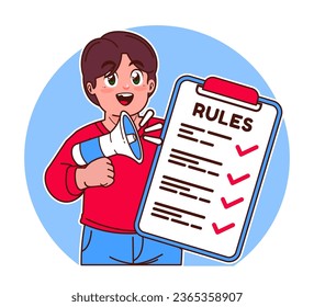 A little boy explains the rules