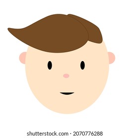 Little boy face icon. Cartoon style. Character design. Message element. Simple flat art. Vector illustration. Stock image.