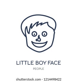 Little boy face icon. Little boy face linear symbol design from People collection. Simple outline element vector illustration on white background.