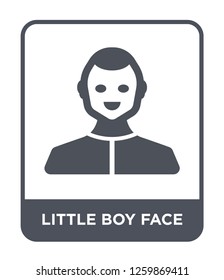 little boy face icon vector on white background, little boy face trendy filled icons from People collection, little boy face simple element illustration