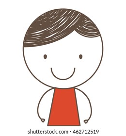little boy face icon vector illustration design