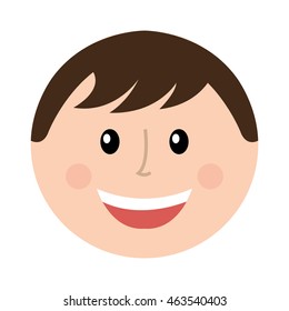 little boy face icon vector illustration design